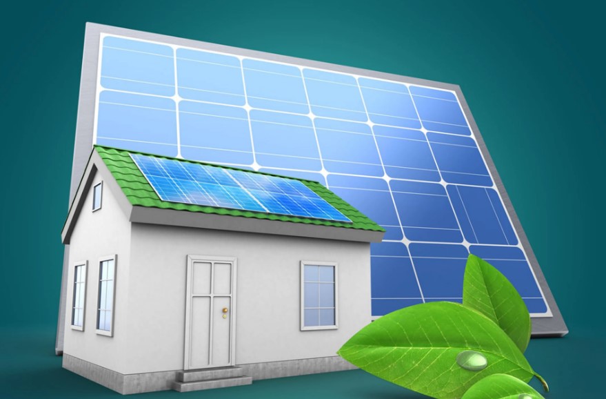 casa con sistema de energia solar instalado