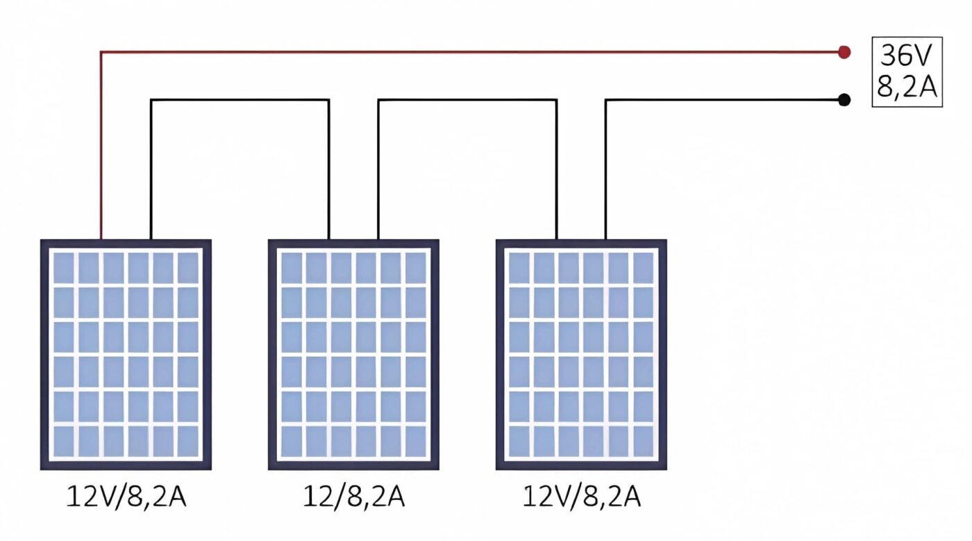 paneles solares conectados en serie