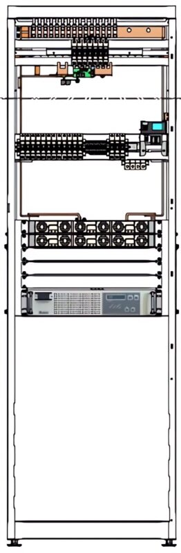 Power distribution panel with DC distribution module