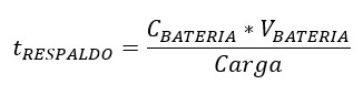 Ecuación tiempo de respaldo de la batería 