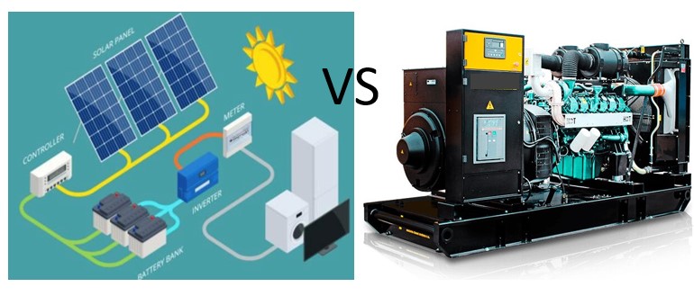 sistema fotovoltaico vs grupo electrógeno