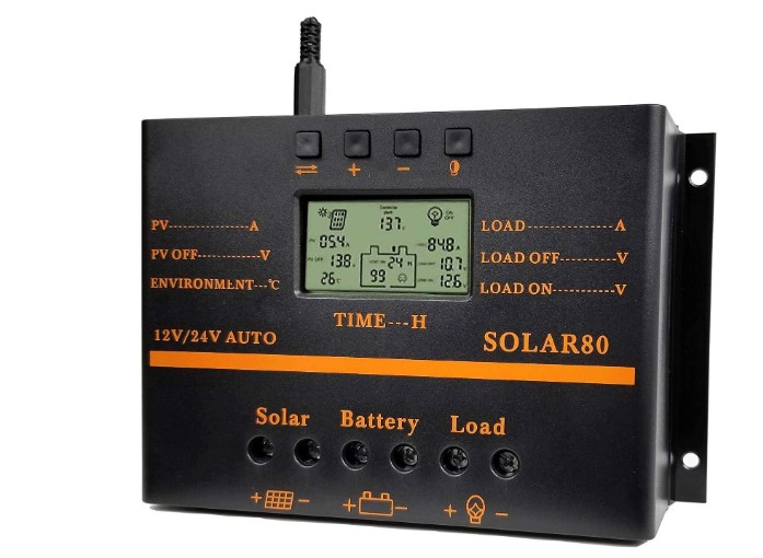 Solar charge controllers, HZRE brand, 80 Ampere capacity