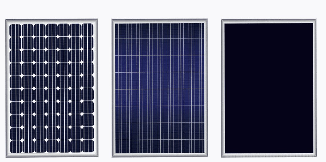 types of solar panels according to solar cells