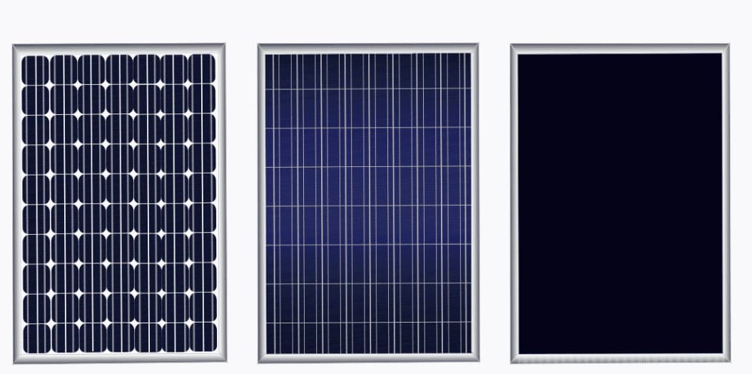 diferentes tipos de panel solar y sistema fotovoltaico